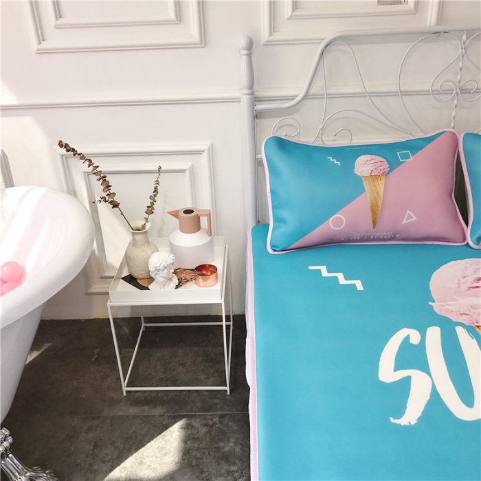 91家纺网 家纺一手货源 找家纺 昔可家纺 2018新款3D凉席 夏日冰激凌