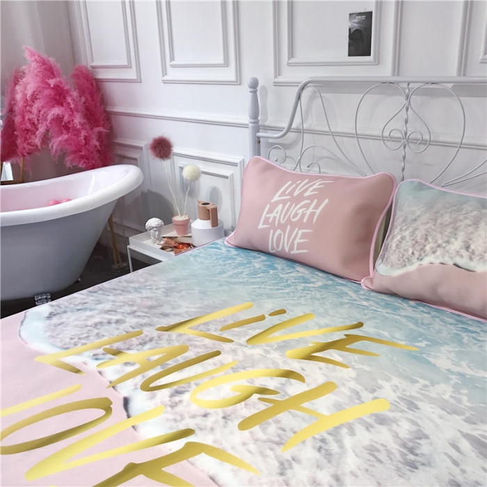 91家纺网 家纺一手货源 找家纺 昔可家纺 2018新款3D凉席 夏日海边