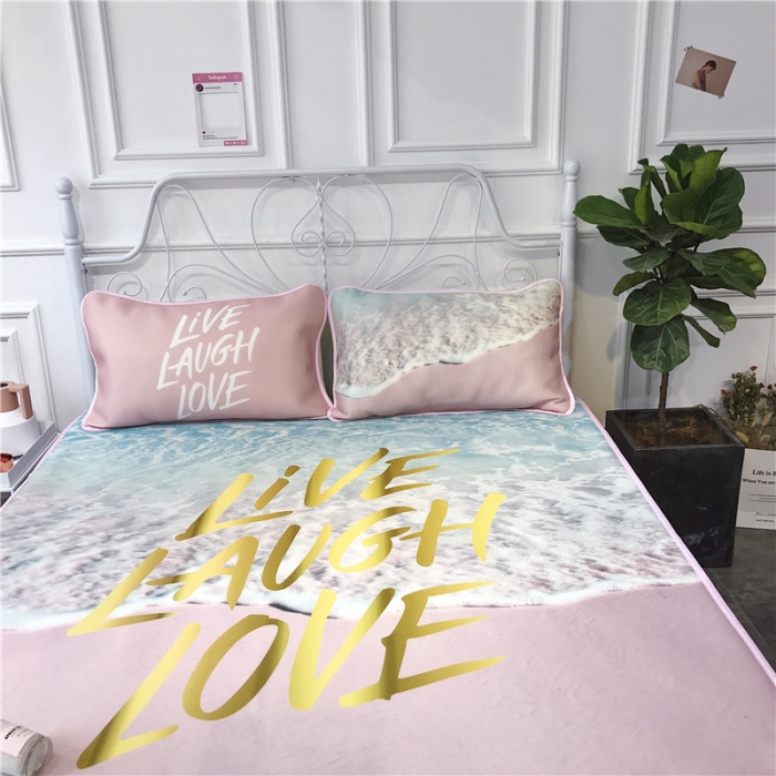 91家纺网 家纺一手货源 找家纺 昔可家纺 2018新款3D凉席 夏日海边