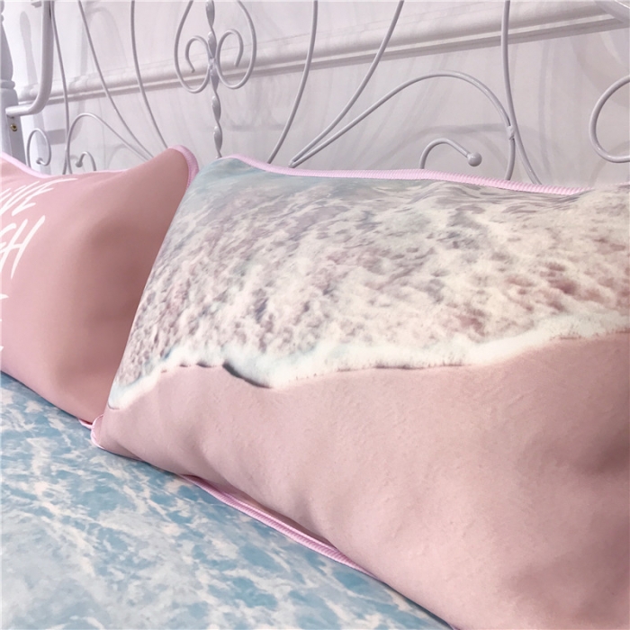 91家纺网 家纺一手货源 找家纺 昔可家纺 2018新款3D凉席 夏日海边