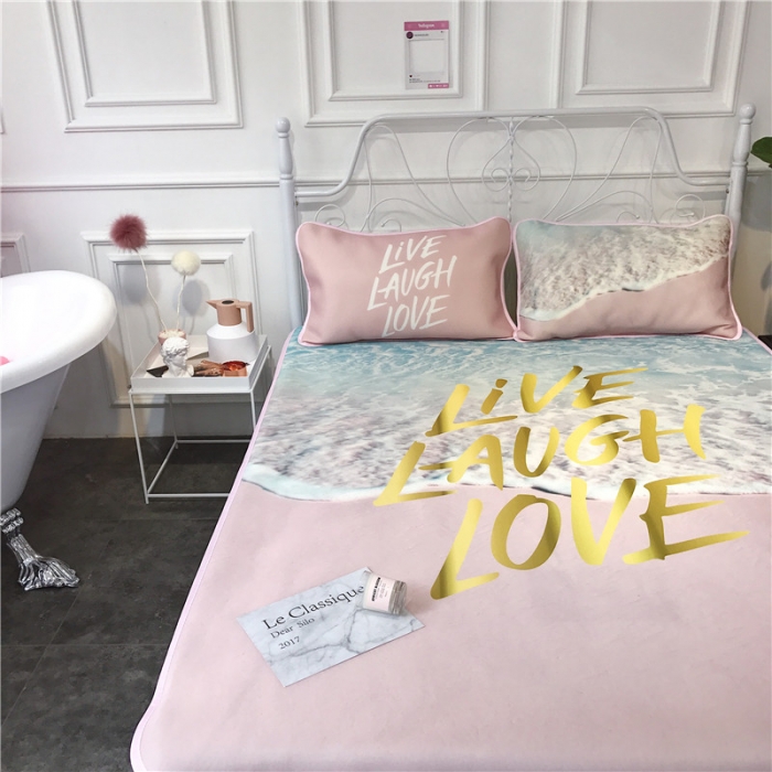 91家纺网 家纺一手货源 找家纺 昔可家纺 2018新款3D凉席 夏日海边