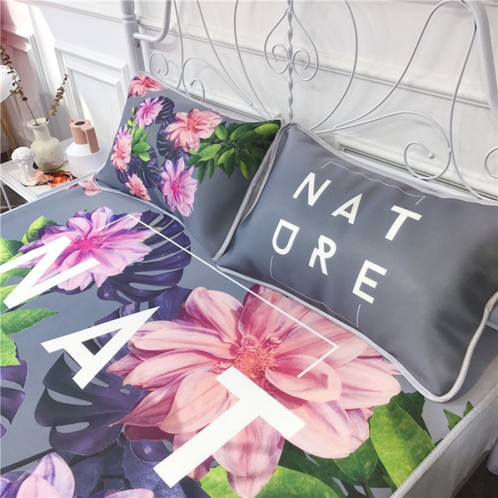 91家纺网 家纺一手货源 找家纺 昔可家纺 2018新款3D凉席 字母立体花