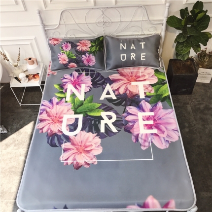 91家纺网 家纺一手货源 找家纺 昔可家纺 2018新款3D凉席 字母立体花