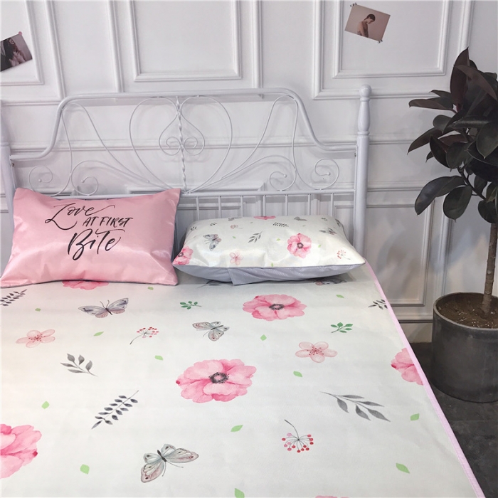 91家纺网 家纺一手货源 找家纺 昔可家纺 爆款冰丝席绿植花卉系列 骗骗飞舞