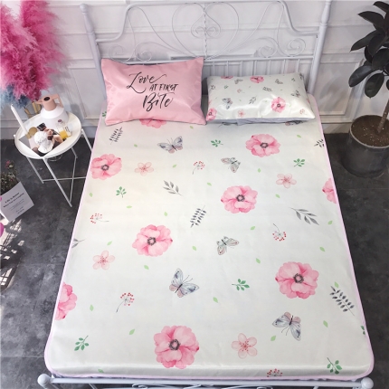 91家纺网 家纺一手货源 找家纺 昔可家纺 爆款冰丝席绿植花卉系列 骗骗飞舞