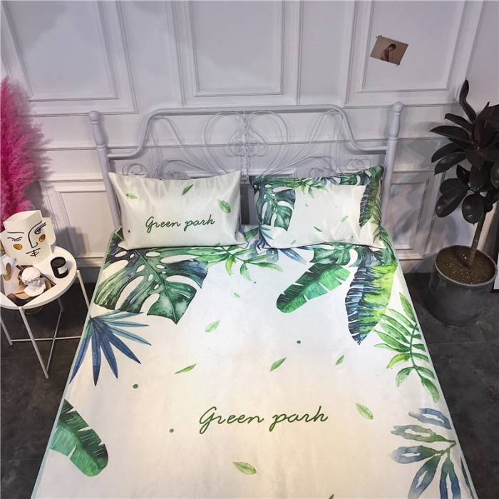 91家纺网 家纺一手货源 找家纺 昔可家纺 爆款冰丝席绿植花卉系列 清凉一夏