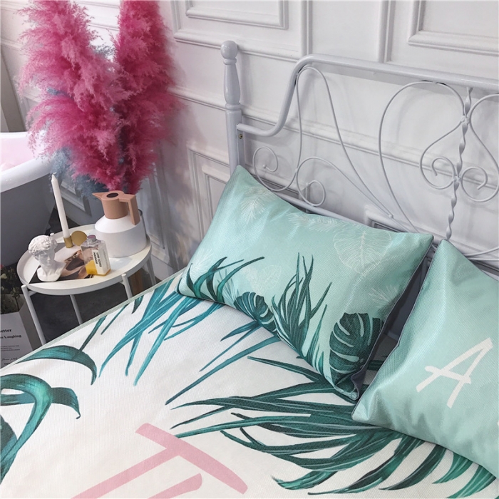 91家纺网 家纺一手货源 找家纺 昔可家纺 爆款冰丝席绿植花卉系列 网红绿植