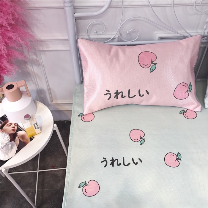 91家纺网 家纺一手货源 找家纺 昔可家纺 爆款冰丝席绿植花卉系列 小桃子