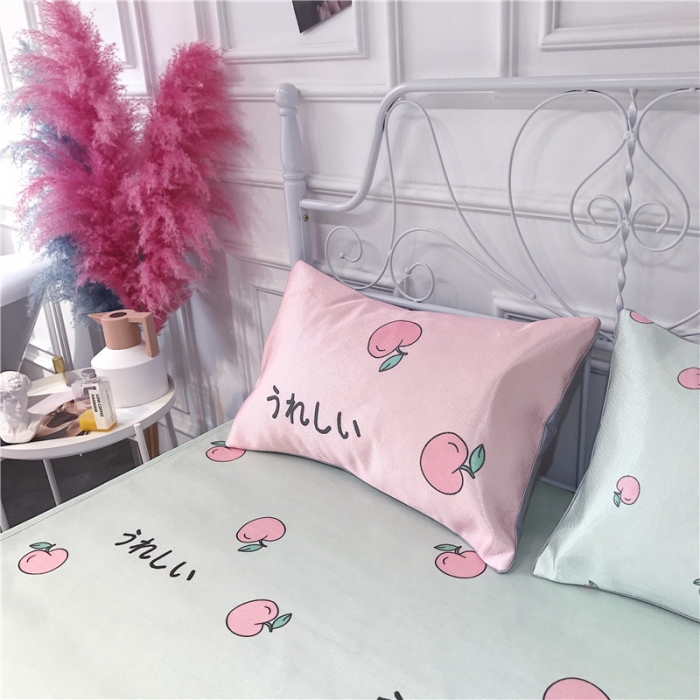 91家纺网 家纺一手货源 找家纺 昔可家纺 爆款冰丝席绿植花卉系列 小桃子