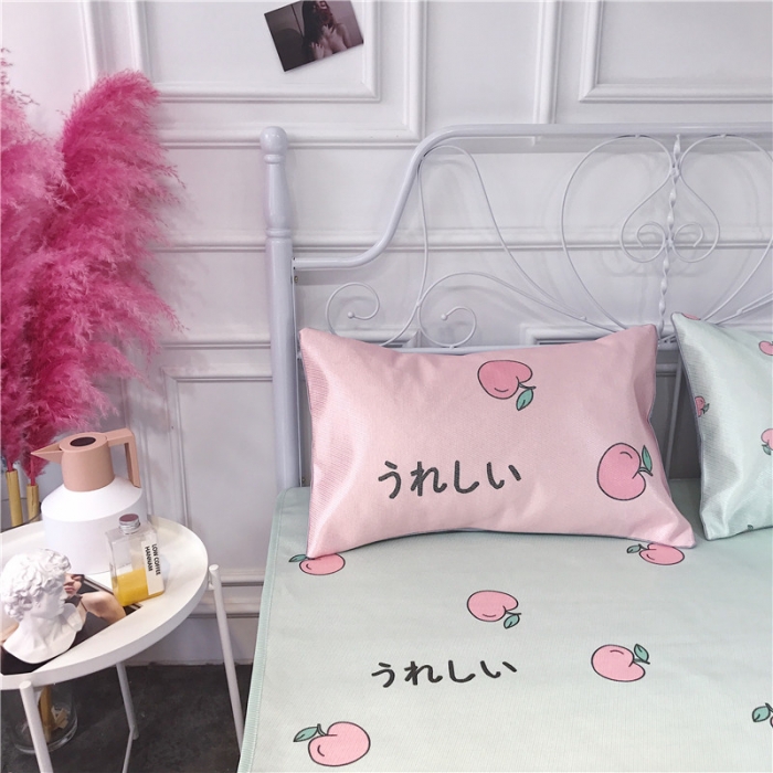 91家纺网 家纺一手货源 找家纺 昔可家纺 爆款冰丝席绿植花卉系列 小桃子