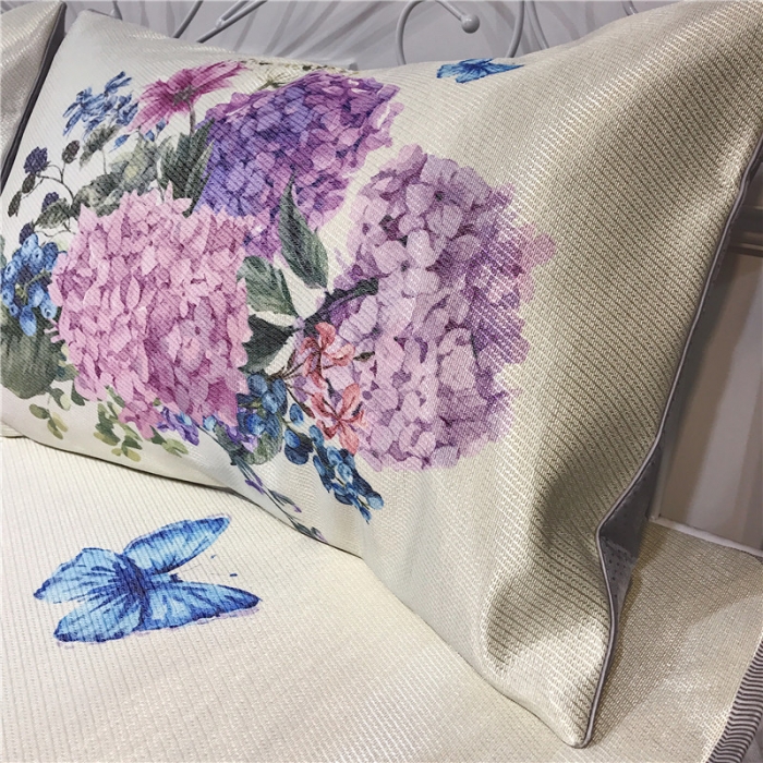 91家纺网 家纺一手货源 找家纺 昔可家纺 爆款冰丝席绿植花卉系列 绣球花