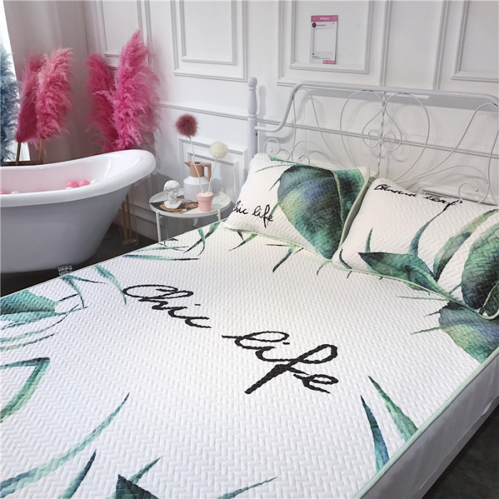 91家纺网 家纺一手货源 找家纺 昔可 chic风高颜值亲肤天丝空调软席三件套chic叶子