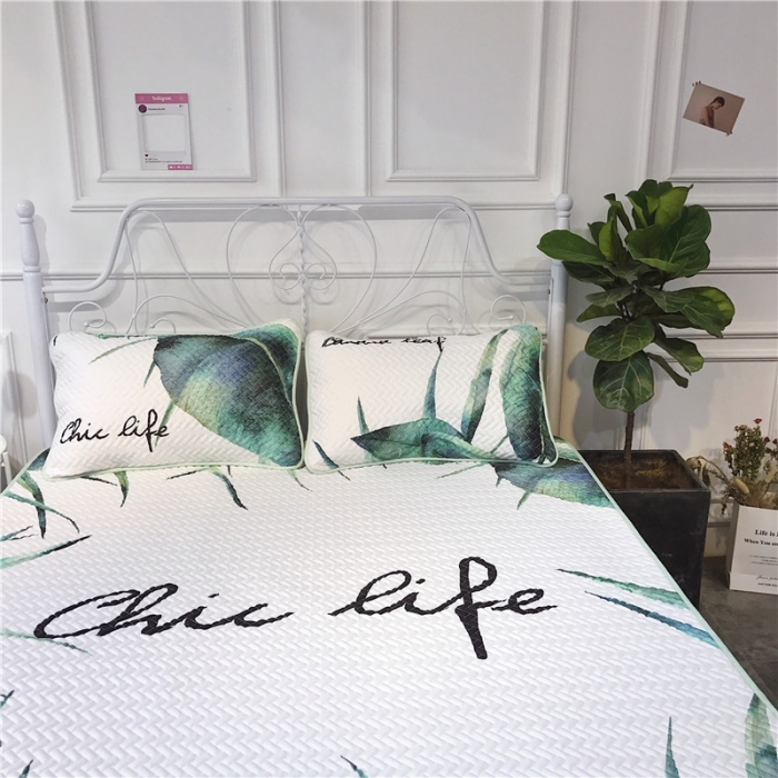 91家纺网 家纺一手货源 找家纺 昔可 chic风高颜值亲肤天丝空调软席三件套chic叶子