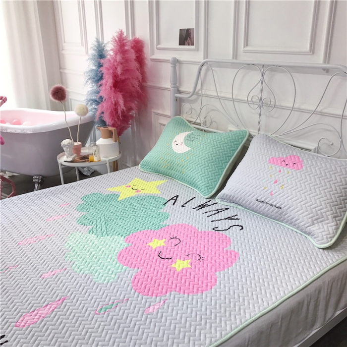 91家纺网 家纺一手货源 找家纺 昔可 chic风高颜值亲肤天丝空调软席三件套彩云