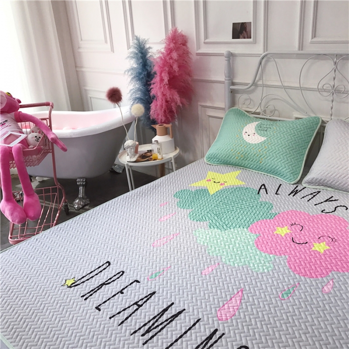 91家纺网 家纺一手货源 找家纺 昔可 chic风高颜值亲肤天丝空调软席三件套彩云