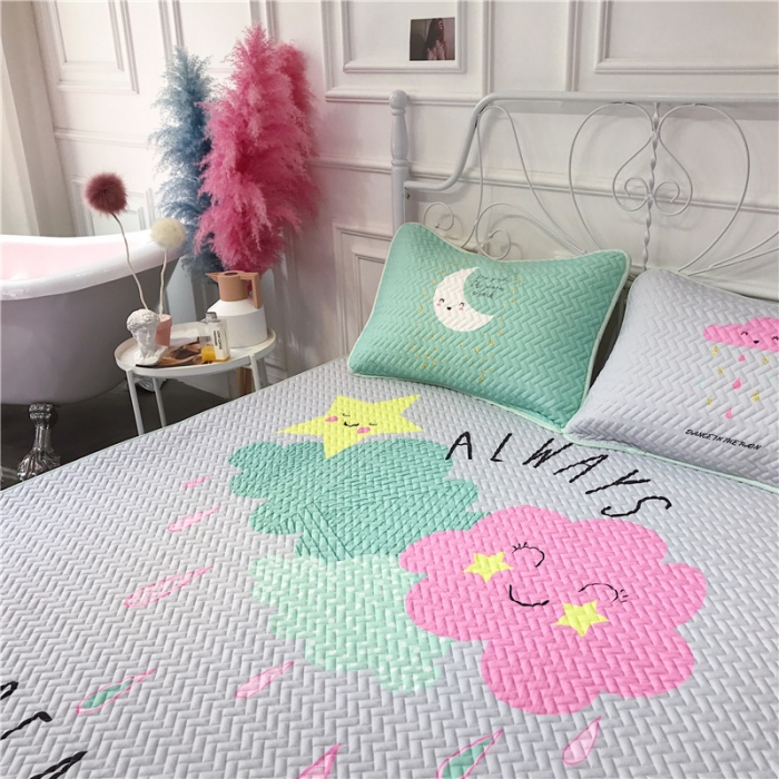 91家纺网 家纺一手货源 找家纺 昔可 chic风高颜值亲肤天丝空调软席三件套彩云