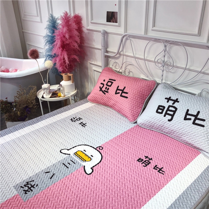 91家纺网 家纺一手货源 找家纺 昔可 chic风高颜值亲肤天丝空调软席三件套逗比