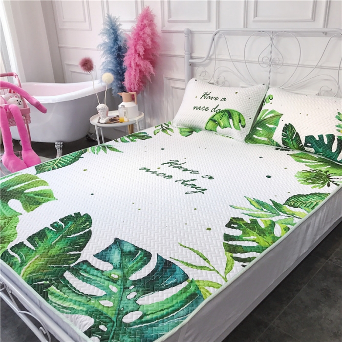 91家纺网 家纺一手货源 找家纺 昔可 chic风高颜值亲肤天丝空调软席三件套绿境