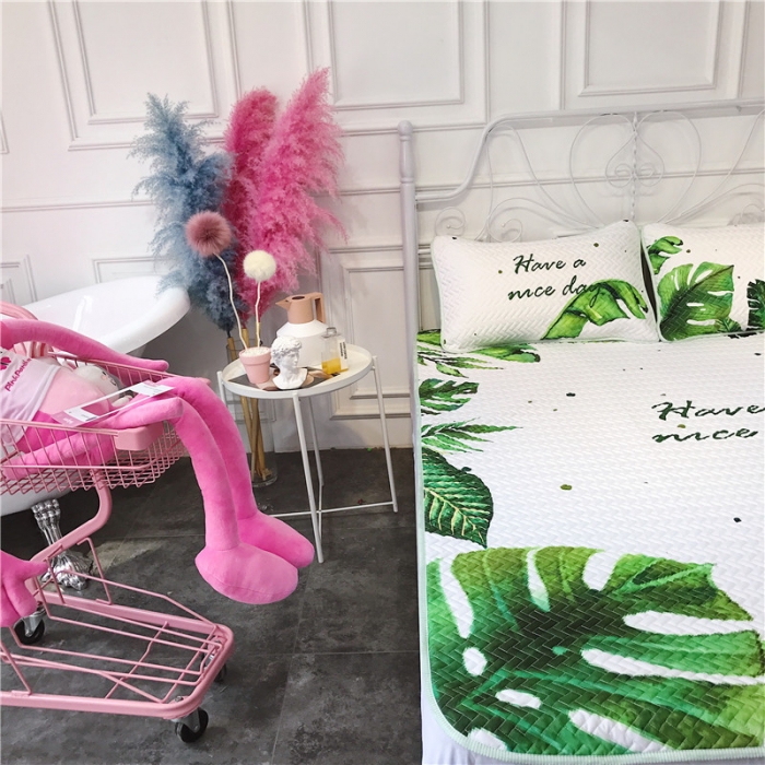 91家纺网 家纺一手货源 找家纺 昔可 chic风高颜值亲肤天丝空调软席三件套绿境