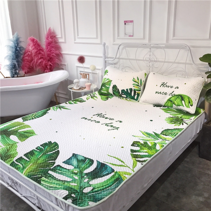 91家纺网 家纺一手货源 找家纺 昔可 chic风高颜值亲肤天丝空调软席三件套绿境