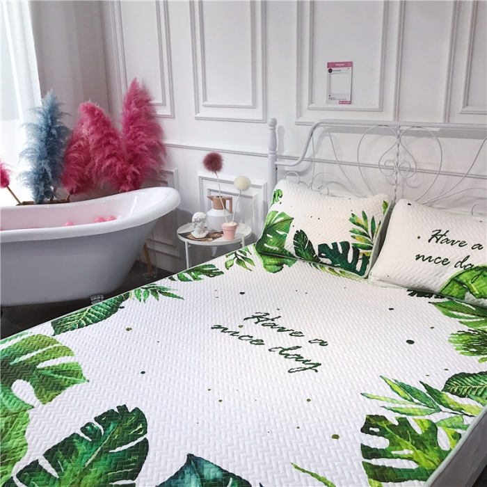 91家纺网 家纺一手货源 找家纺 昔可 chic风高颜值亲肤天丝空调软席三件套绿境