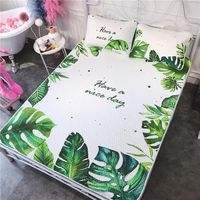 91家纺网 家纺一手货源 找家纺 昔可 chic风高颜值亲肤天丝空调软席三件套绿境