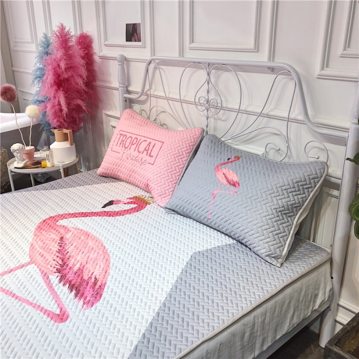 91家纺网 家纺一手货源 找家纺 昔可 chic风高颜值亲肤天丝空调软席三件套拼接网红鸟