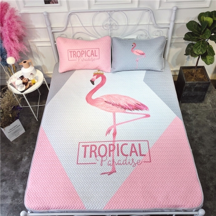 昔可 chic风高颜值亲肤天丝空调软席三件套拼接网红鸟