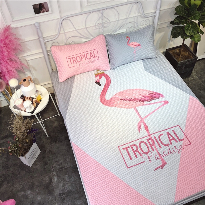 91家纺网 家纺一手货源 找家纺 昔可 chic风高颜值亲肤天丝空调软席三件套拼接网红鸟