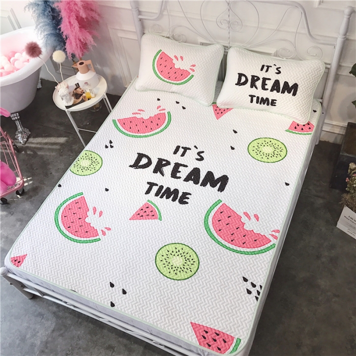 91家纺网 家纺一手货源 找家纺 昔可 chic风高颜值亲肤天丝空调软席三件套西瓜季节