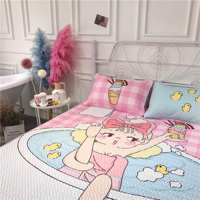 91家纺网 家纺一手货源 找家纺 昔可 chic风高颜值亲肤天丝空调软席三件套洗澡女孩