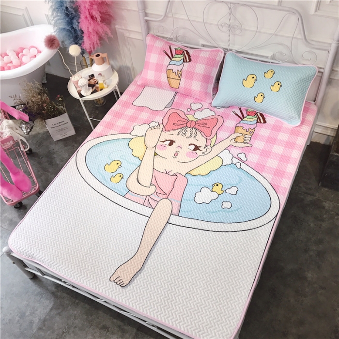 91家纺网 家纺一手货源 找家纺 昔可 chic风高颜值亲肤天丝空调软席三件套洗澡女孩