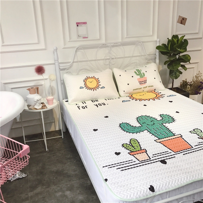 91家纺网 家纺一手货源 找家纺 昔可 chic风高颜值亲肤天丝空调软席三件套仙人掌