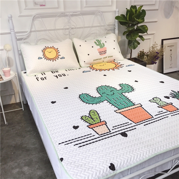 91家纺网 家纺一手货源 找家纺 昔可 chic风高颜值亲肤天丝空调软席三件套仙人掌