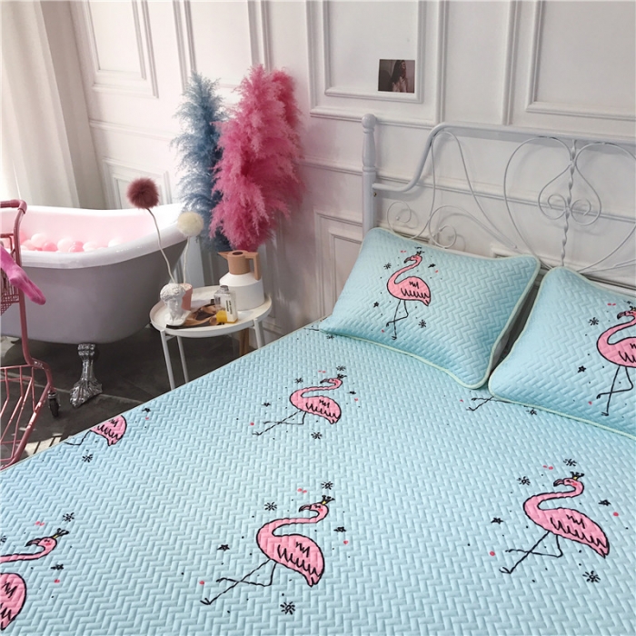 91家纺网 家纺一手货源 找家纺 昔可 chic风高颜值亲肤天丝空调软席三件套小小鸟