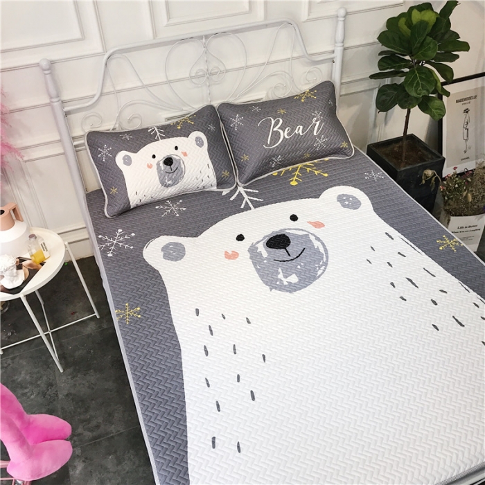 91家纺网 家纺一手货源 找家纺 昔可 chic风高颜值亲肤天丝空调软席三件套雪花熊