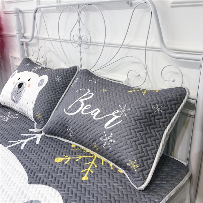 91家纺网 家纺一手货源 找家纺 昔可 chic风高颜值亲肤天丝空调软席三件套雪花熊