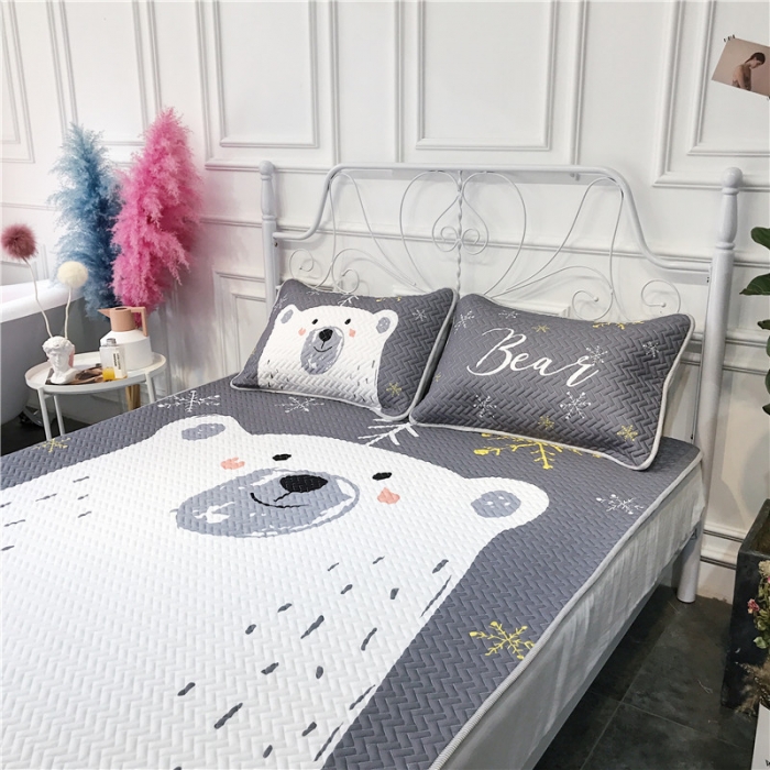 91家纺网 家纺一手货源 找家纺 昔可 chic风高颜值亲肤天丝空调软席三件套雪花熊