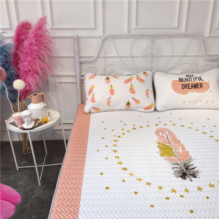 91家纺网 家纺一手货源 找家纺 昔可 chic风高颜值亲肤天丝空调软席三件套羽毛