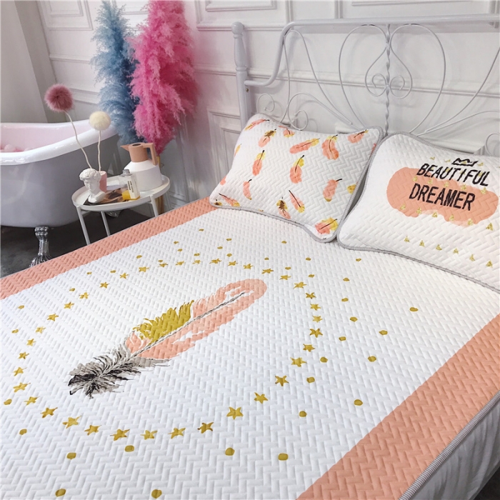 91家纺网 家纺一手货源 找家纺 昔可 chic风高颜值亲肤天丝空调软席三件套羽毛