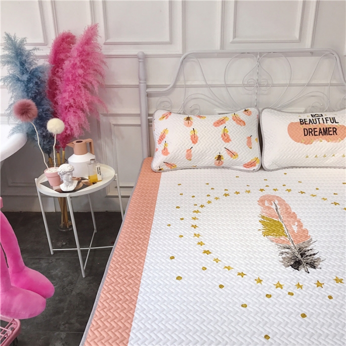 91家纺网 家纺一手货源 找家纺 昔可 chic风高颜值亲肤天丝空调软席三件套羽毛