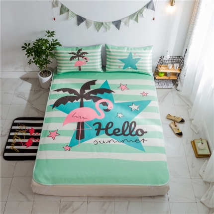 91家纺网 家纺一手货源 找家纺 （总）昔可家纺 爆款冰丝席火烈鸟系列影棚图