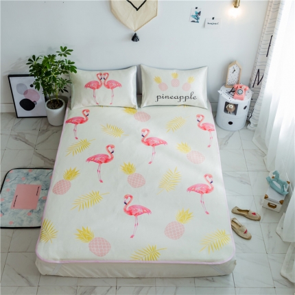 91家纺网 家纺一手货源 找家纺 （总）昔可家纺 爆款冰丝席火烈鸟系列影棚图