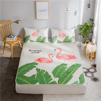 91家纺网 家纺一手货源 找家纺 （总）昔可家纺 爆款冰丝席火烈鸟系列影棚图