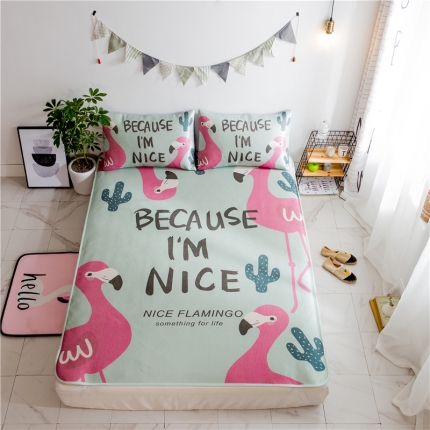 91家纺网 家纺一手货源 找家纺 （总）昔可家纺 爆款冰丝席火烈鸟系列影棚图