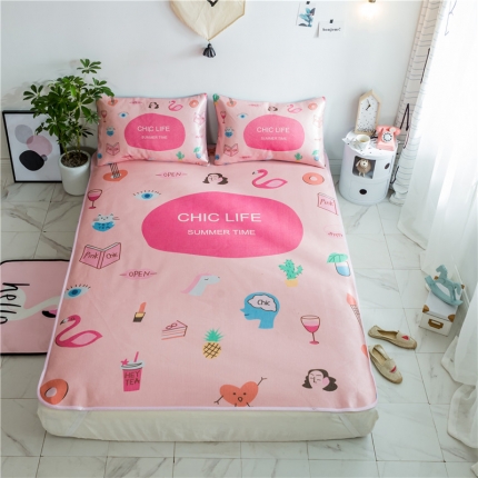 91家纺网 家纺一手货源 找家纺 （总）昔可家纺 爆款冰丝席火烈鸟系列影棚图