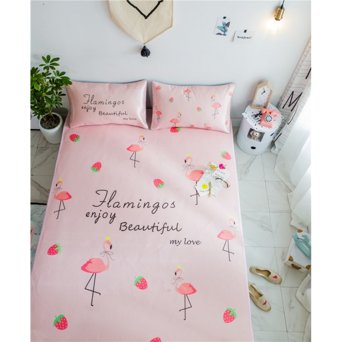 91家纺网 家纺一手货源 找家纺 （总）昔可家纺 爆款冰丝席火烈鸟系列影棚图