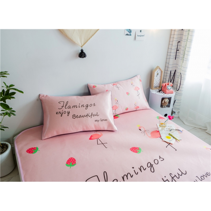 91家纺网 家纺一手货源 找家纺 （总）昔可家纺 爆款冰丝席火烈鸟系列影棚图