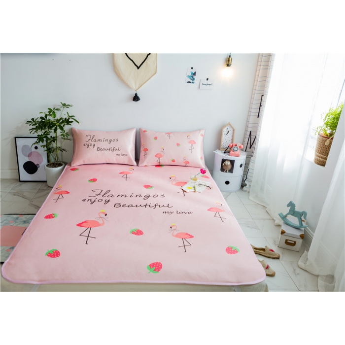 91家纺网 家纺一手货源 找家纺 （总）昔可家纺 爆款冰丝席火烈鸟系列影棚图