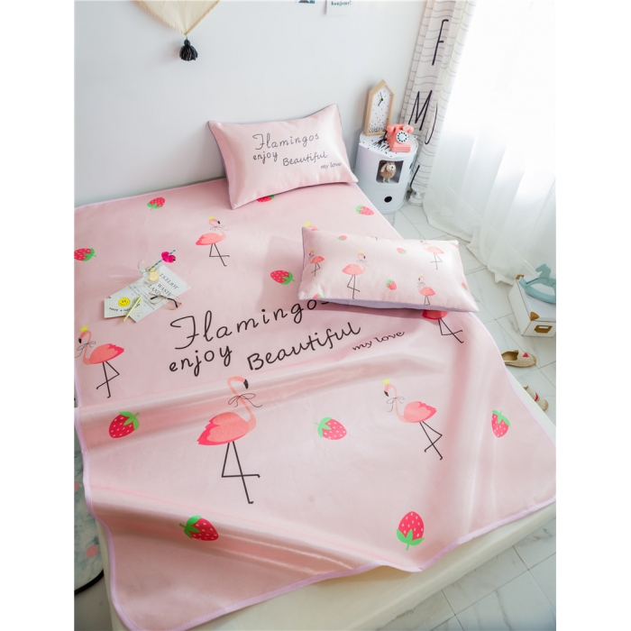 91家纺网 家纺一手货源 找家纺 （总）昔可家纺 爆款冰丝席火烈鸟系列影棚图